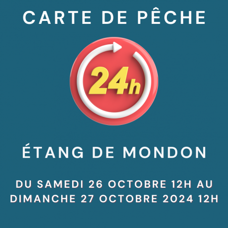 Carte de pêche 24 heures du 26/10 au 27/10/24