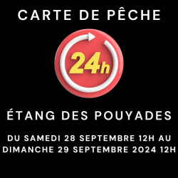 Carte de pêche 24 heures du 28/09 au 29/09/2024 