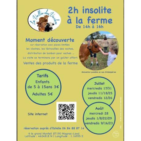 Visite insolite : 2h à la ferme - enfant - 31 juillet 2024